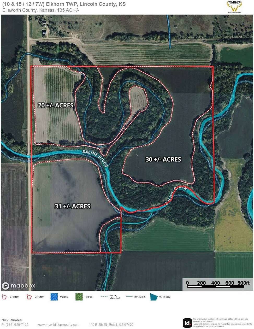 135 Acres of Land for Sale in Lincoln, Kansas