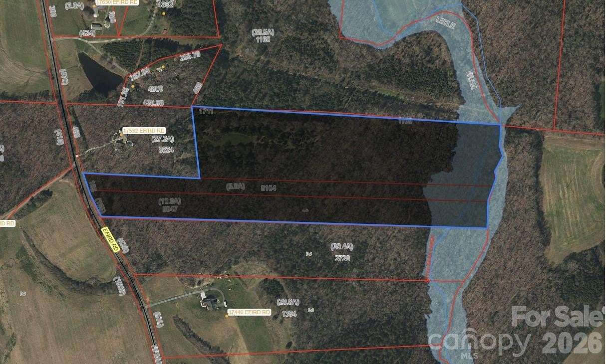 37.6 Acres of Recreational & Residential Land for Sale in Albemarle, North Carolina