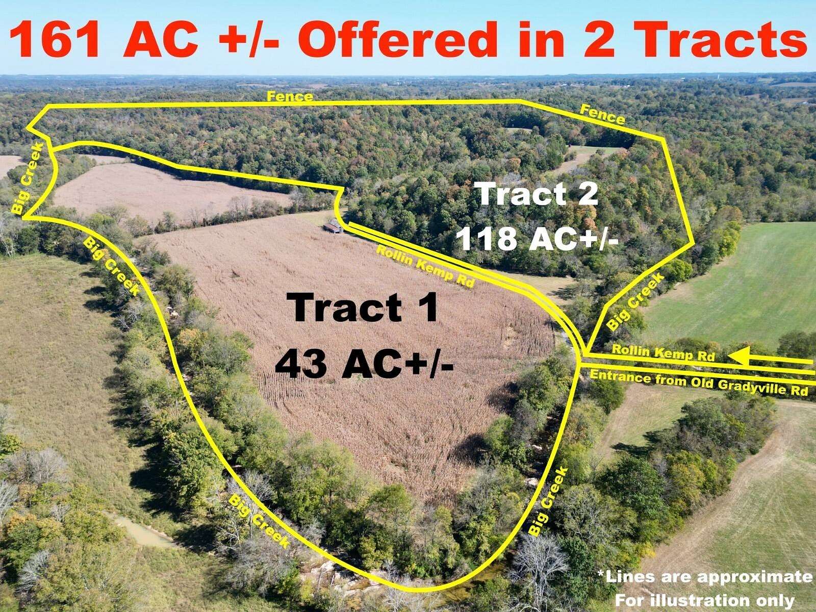 162 Acres of Land for Auction in Columbia, Kentucky