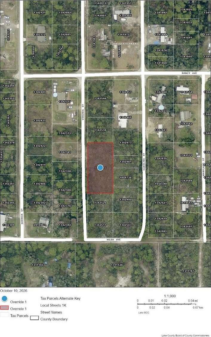 0.46 Acres of Residential Land for Sale in Paisley, Florida