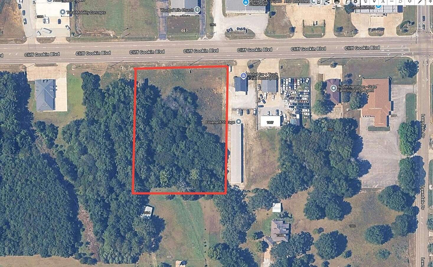 2.5 Acres of Commercial Land for Sale in Tupelo, Mississippi