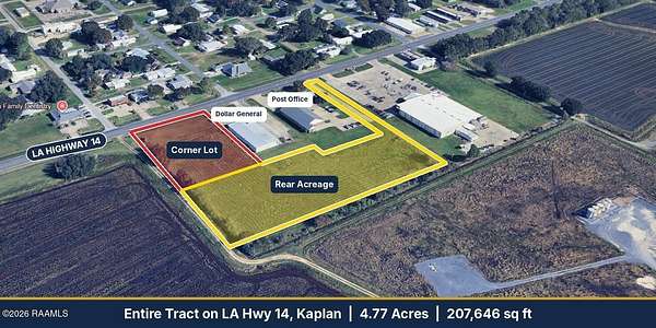 4.77 Acres of Commercial Land for Sale in Kaplan, Louisiana