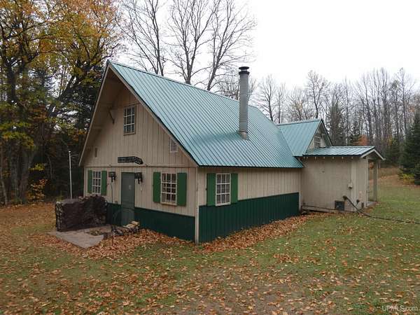 18 Acres of Recreational Land with Home for Sale in Bergland, Michigan
