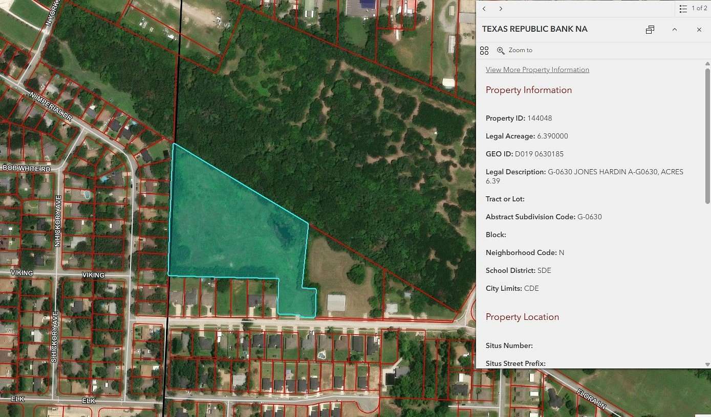 6.39 Acres of Residential Land for Sale in Denison, Texas