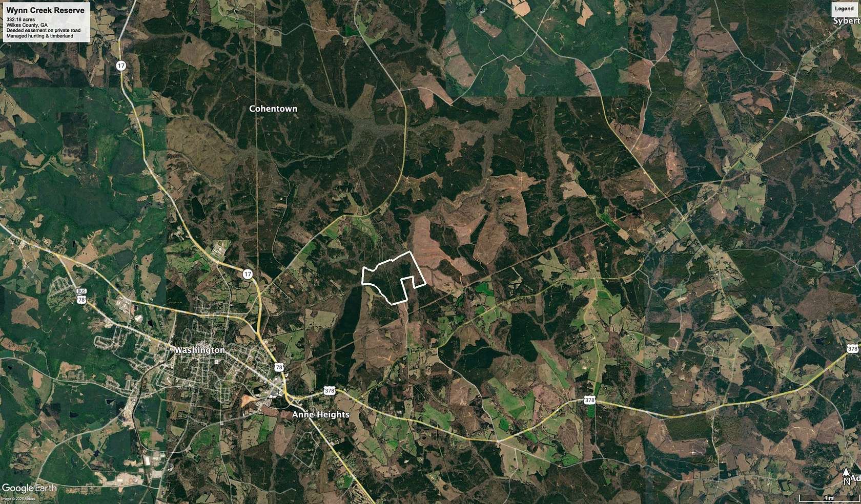332 Acres of Recreational Land for Sale in Washington, Georgia