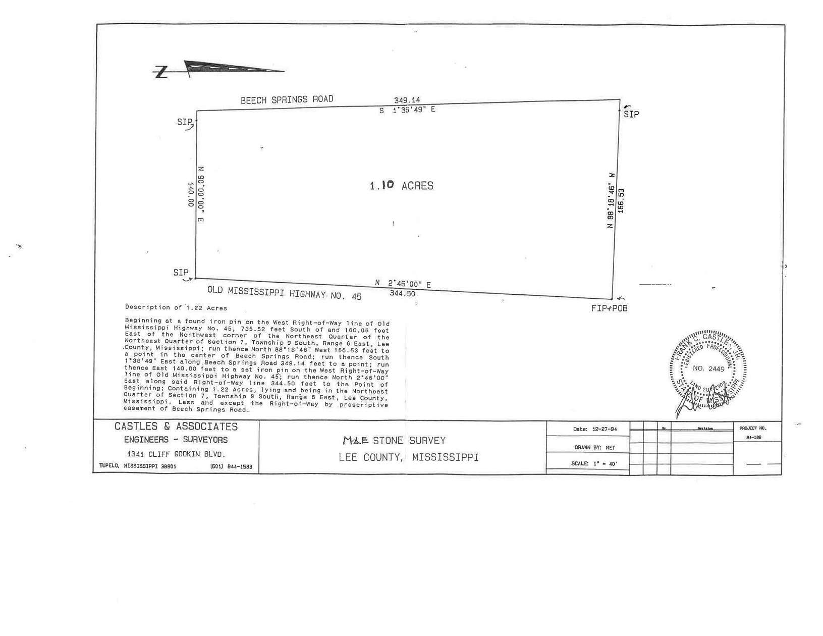 1.1 Acres of Commercial Land for Sale in Tupelo, Mississippi