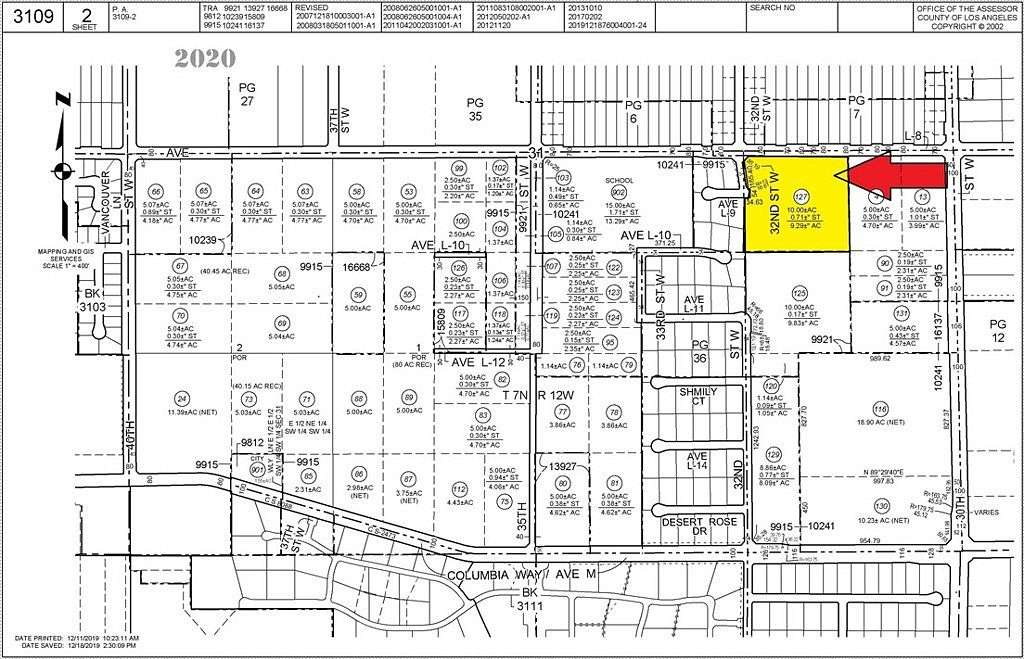 9.83 Acres of Residential Land for Sale in Lancaster, California