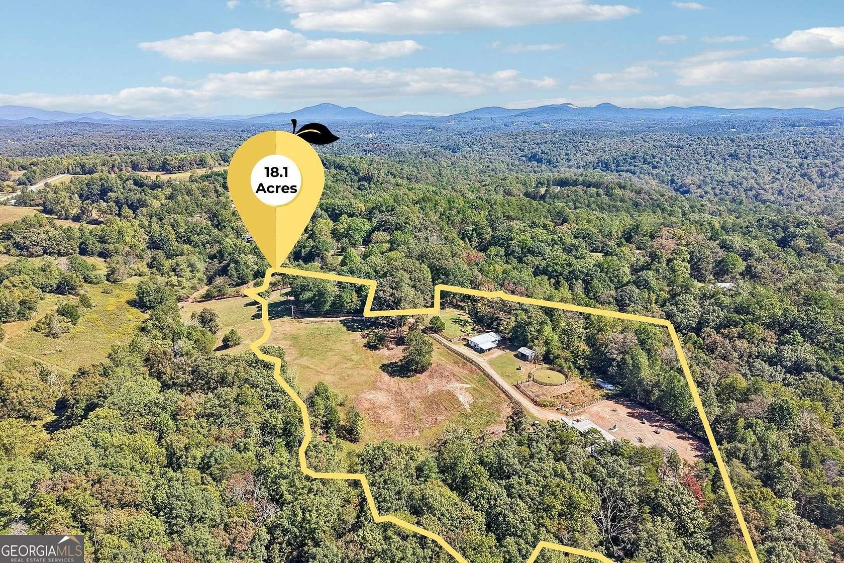 18.1 Acres of Land with Home for Sale in Dahlonega, Georgia