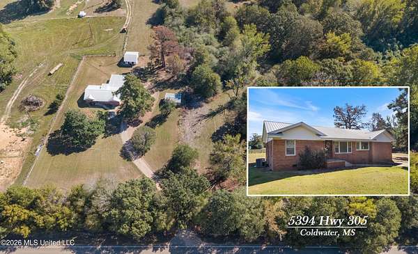 3 Acres of Land with Home for Sale in Coldwater, Mississippi