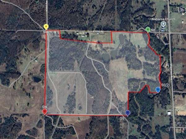 184 Acres of Land for Sale in Weleetka, Oklahoma