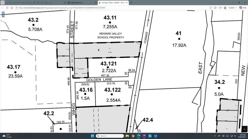 2.72 Acres of Commercial Land for Sale in Newark Valley, New York