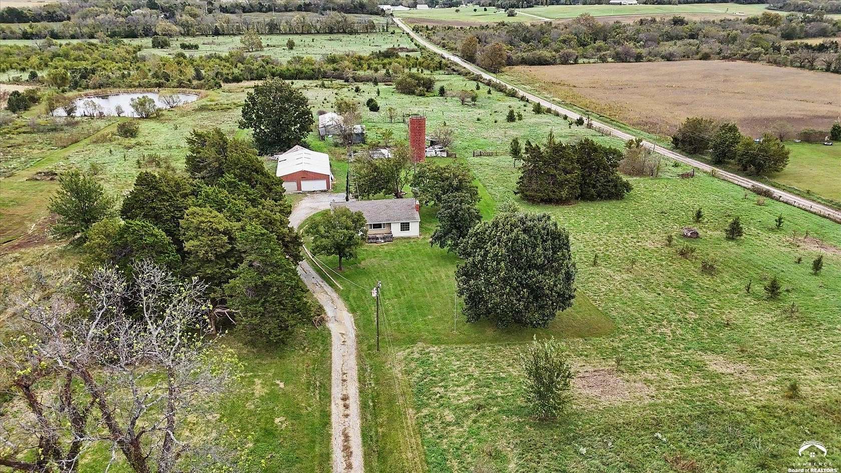 10 Acres of Land with Home for Sale in Baldwin City, Kansas