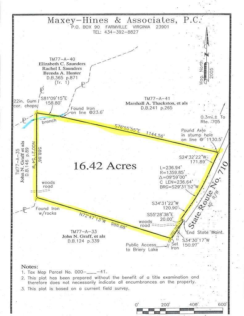 16.4 Acres of Land for Sale in Farmville, Virginia
