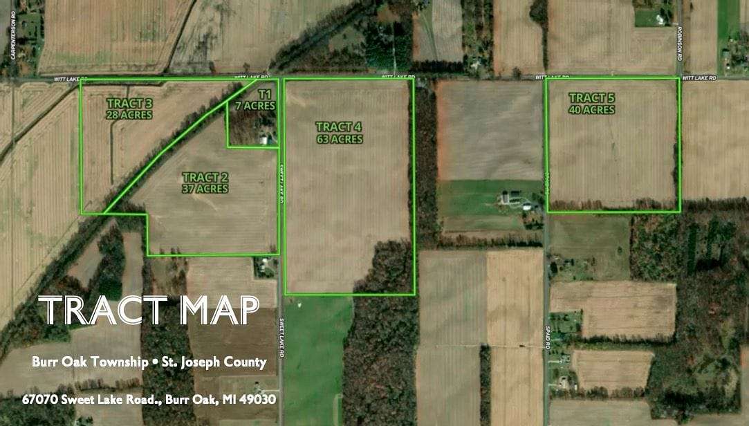 175 Acres of Land with Home for Auction in Burr Oak, Michigan