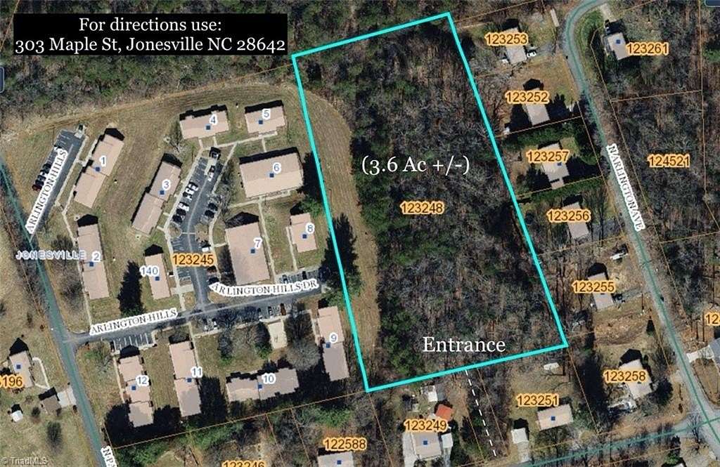 3.6 Acres of Residential Land for Sale in Jonesville, North Carolina