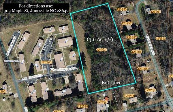3.6 Acres of Residential Land for Sale in Jonesville, North Carolina