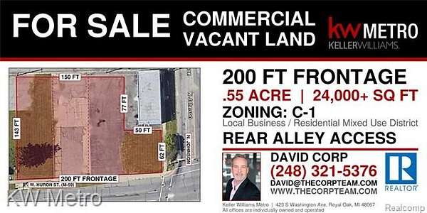 0.55 Acres of Mixed-Use Land for Sale in Pontiac, Michigan
