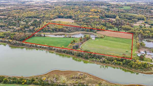 50.8 Acres of Land with Home for Auction in Pardeeville, Wisconsin