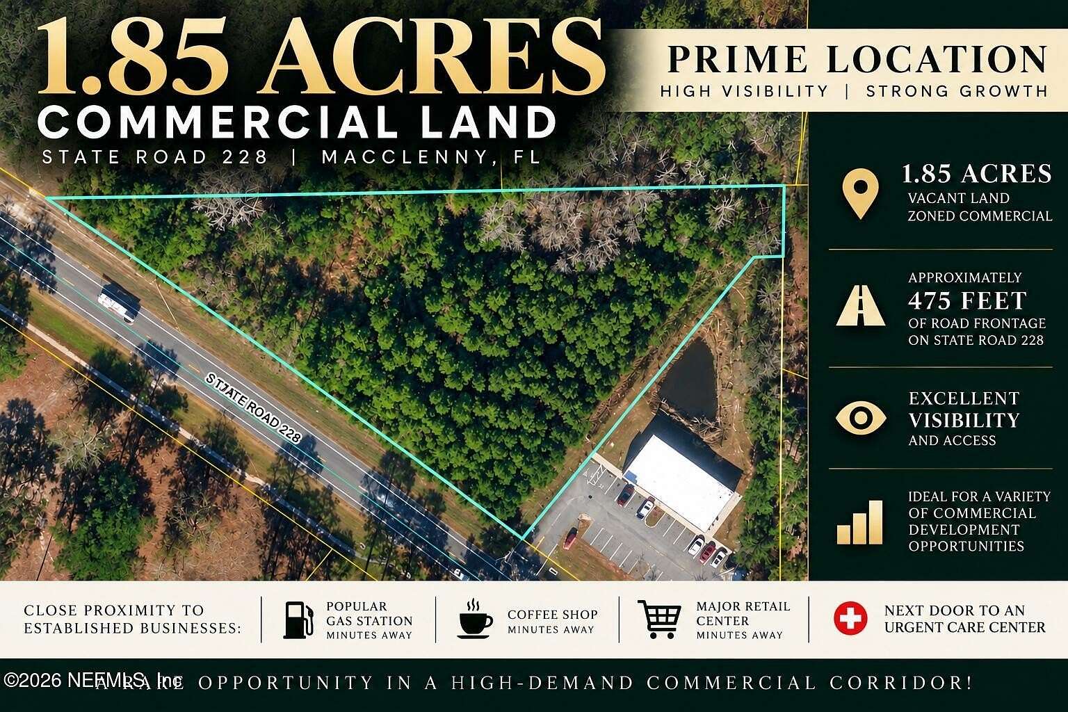 1.85 Acres of Commercial Land for Sale in Macclenny, Florida