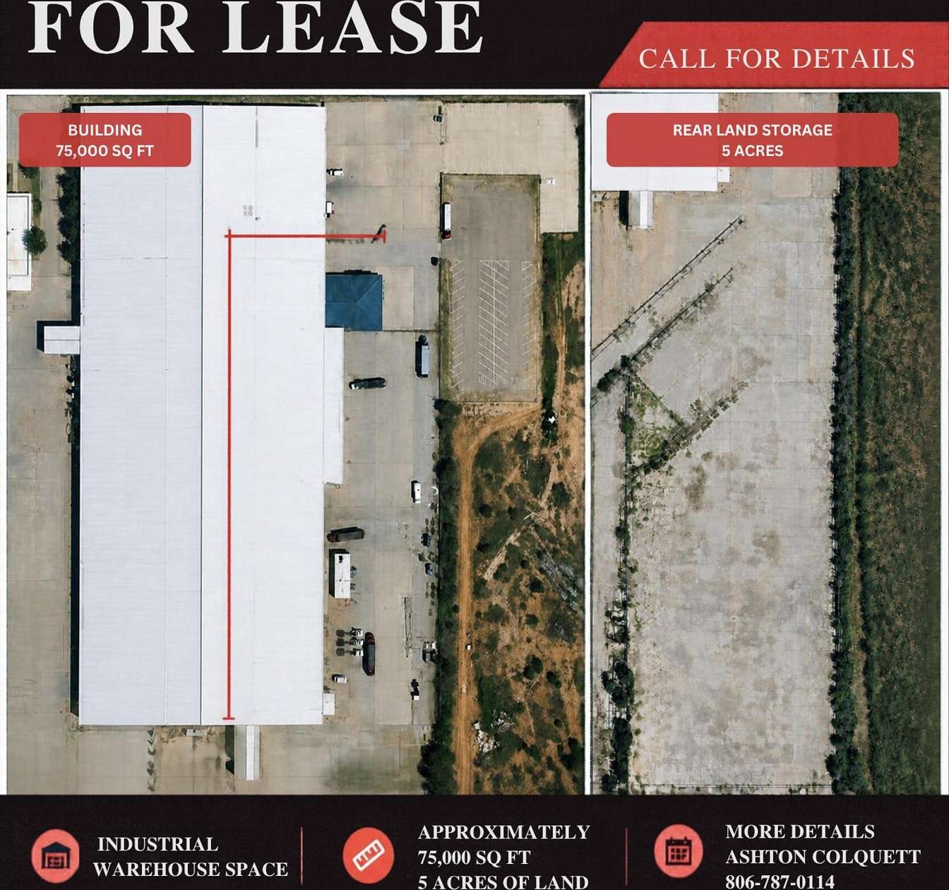 Improved Commercial Land for Lease in Lubbock, Texas