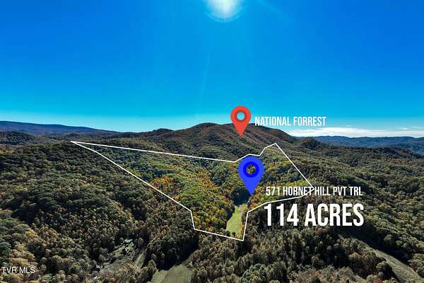 114 Acres of Recreational Land with Home for Sale in Butler, Tennessee