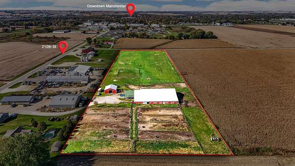 9.77 Acres of Land with Home for Sale in Manchester, Iowa
