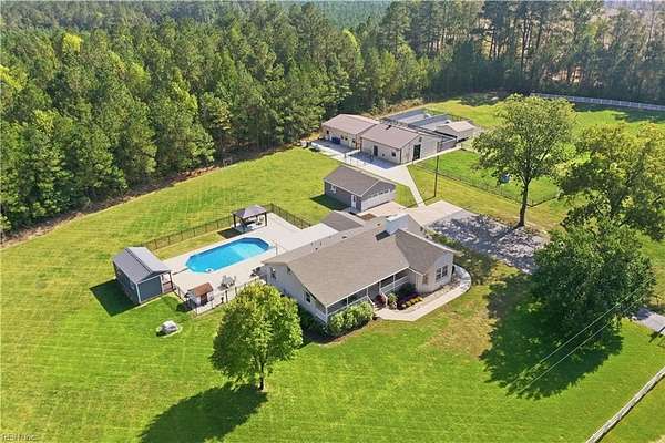 5 Acres of Land with Home for Sale in Suffolk, Virginia