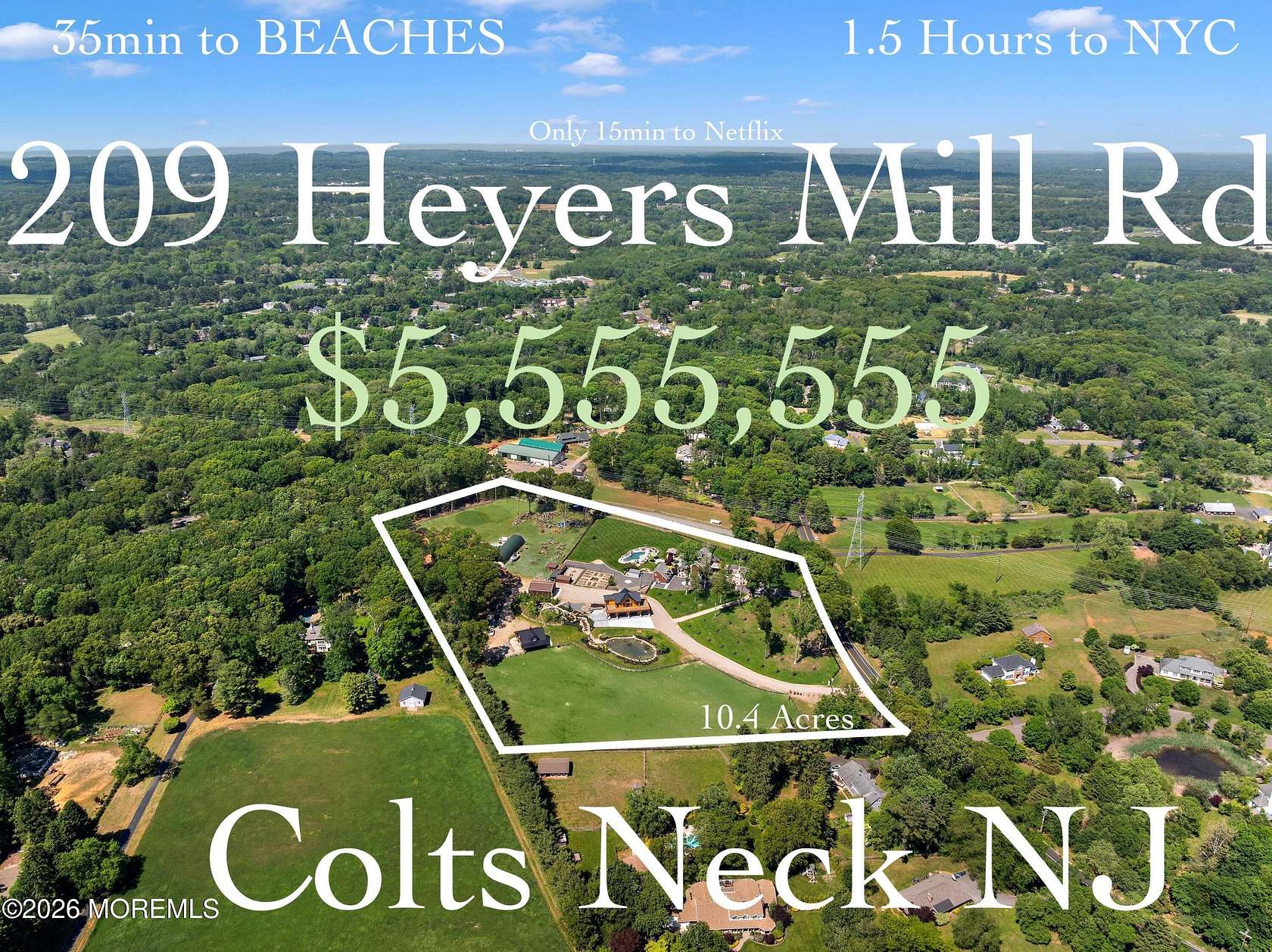 6.84 Acres of Land with Home for Sale in Colts Neck, New Jersey