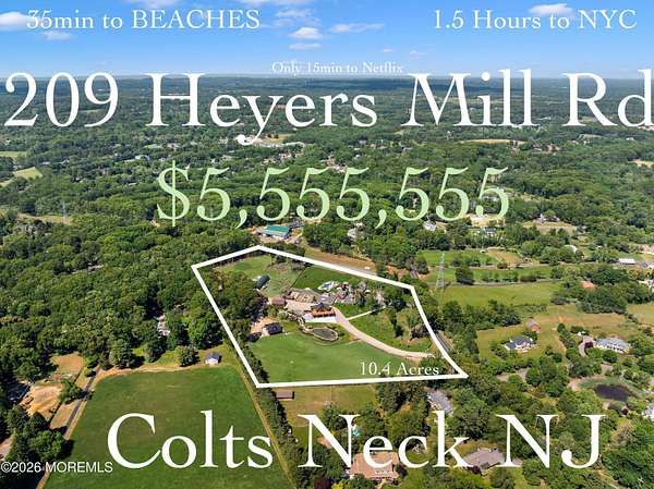 6.84 Acres of Land with Home for Sale in Colts Neck, New Jersey