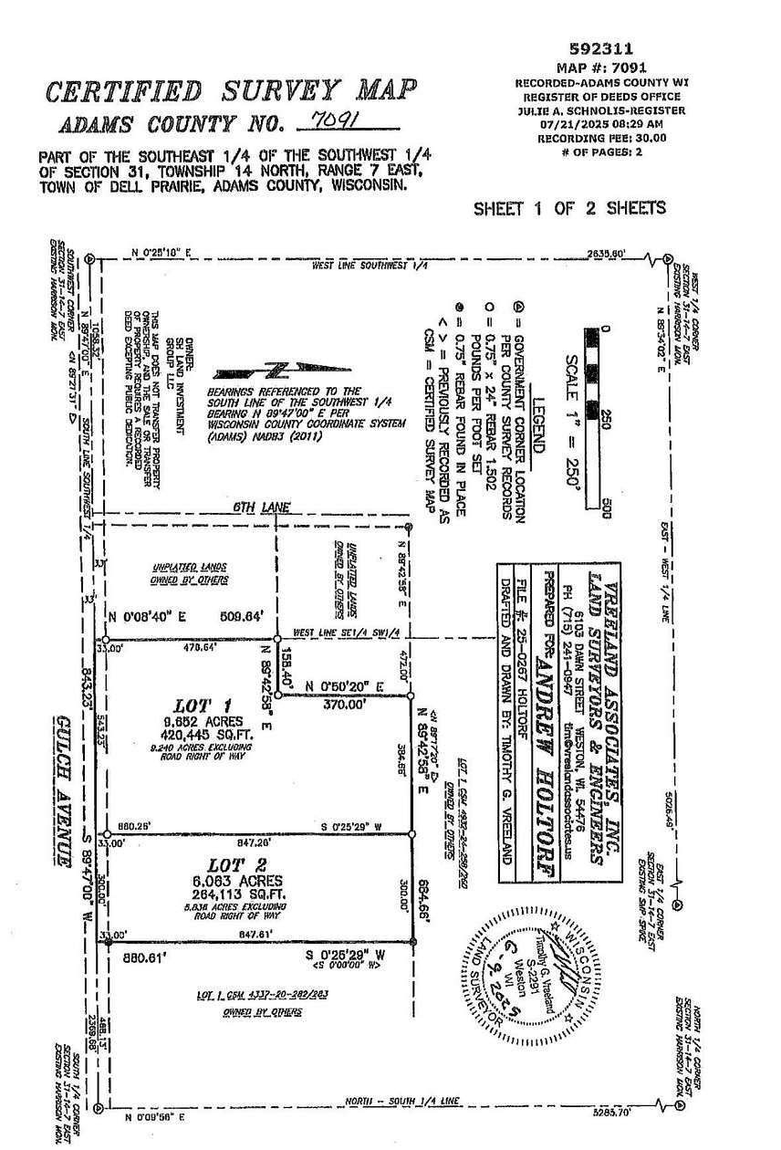 9.65 Acres of Residential Land for Sale in Wisconsin Dells, Wisconsin