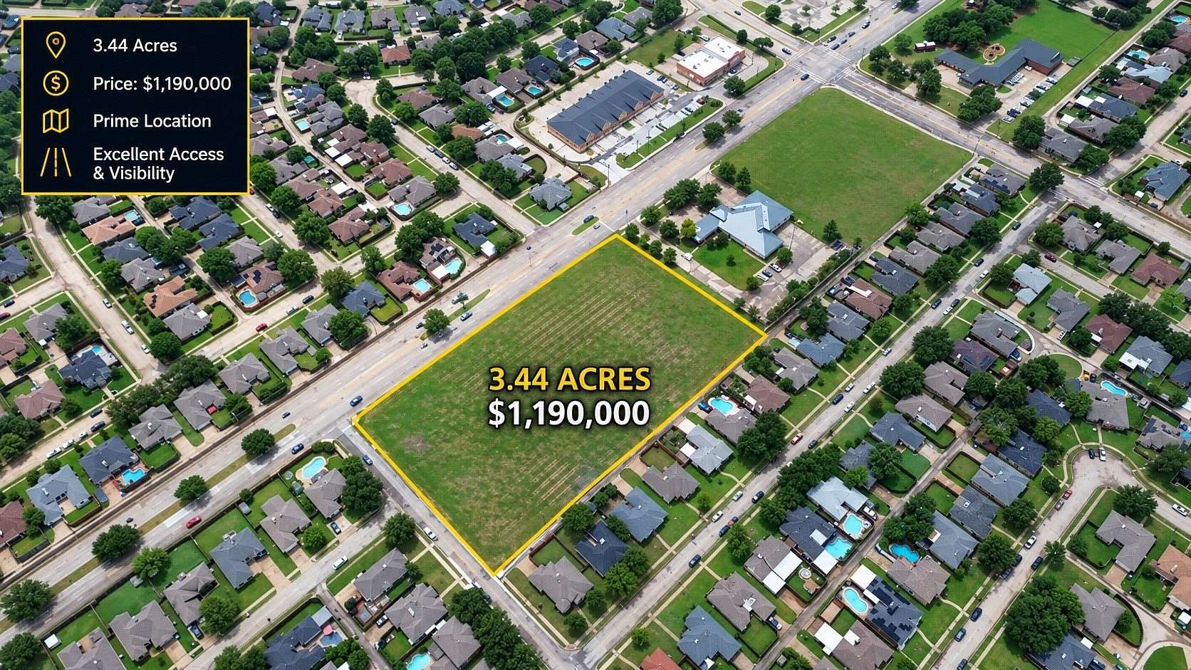 3.45 Acres of Commercial Land for Sale in Rowlett, Texas