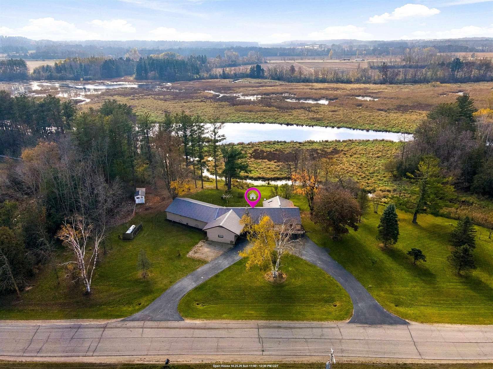 9.58 Acres of Land with Home for Sale in Weyauwega, Wisconsin