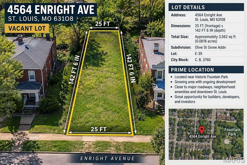 0.08 Acres of Residential Land for Sale in St. Louis, Missouri