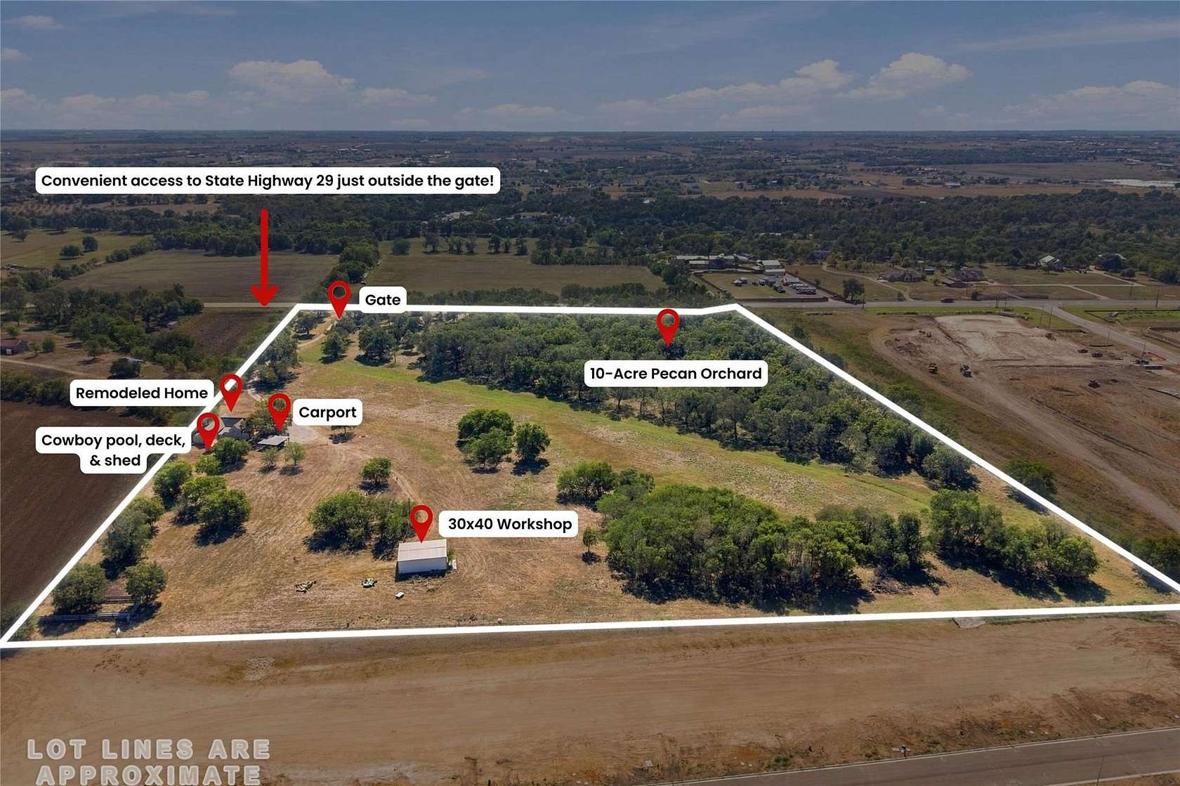 24.3 Acres of Agricultural Land with Home for Sale in Georgetown, Texas
