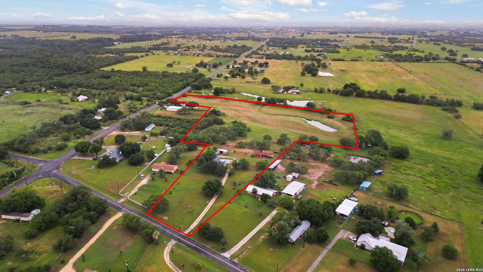 12.6 Acres of Land with Home for Sale in St. Hedwig, Texas