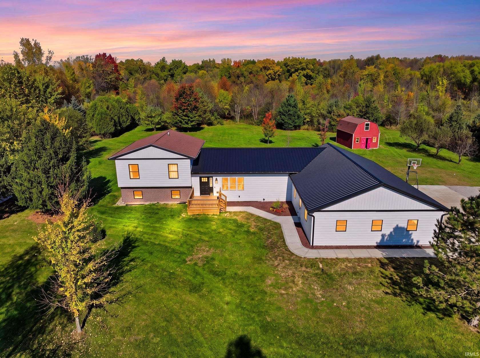 11.3 Acres of Recreational Land with Home for Sale in Wolcottville, Indiana
