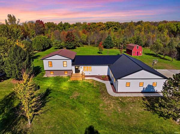11.3 Acres of Recreational Land with Home for Sale in Wolcottville, Indiana