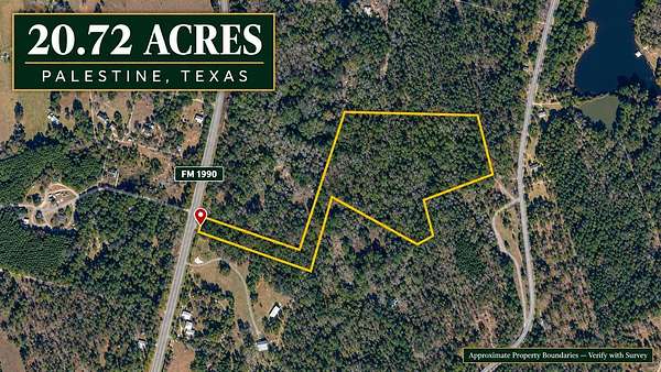 20.7 Acres of Recreational & Residential Land for Sale in Palestine, Texas