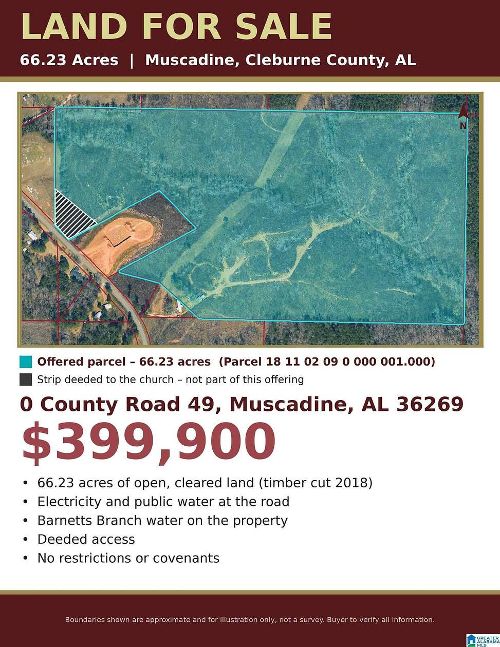 66 Acres of Land for Sale in Muscadine, Alabama