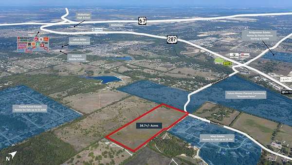 34.7 Acres of Agricultural & Residential Land for Sale in Midlothian, Texas