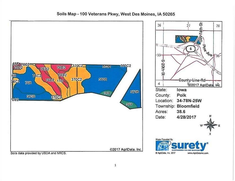 33 Acres of Land for Sale in West Des Moines, Iowa