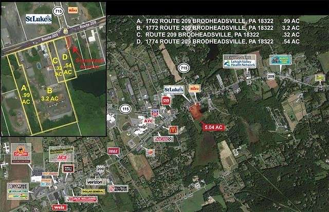 5 Acres of Commercial Land for Sale in Chestnuthill Township, Pennsylvania