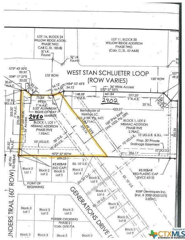 1.93 Acres of Commercial Land for Sale in Killeen, Texas