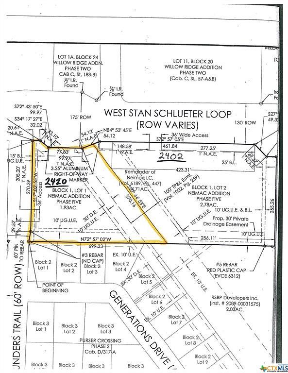 1.9 Acres of Commercial Land for Sale in Killeen, Texas