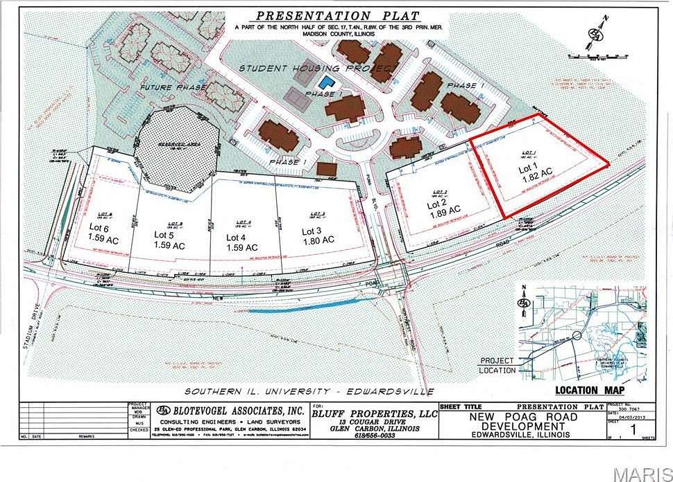 1.82 Acres of Commercial Land for Sale in Edwardsville, Illinois