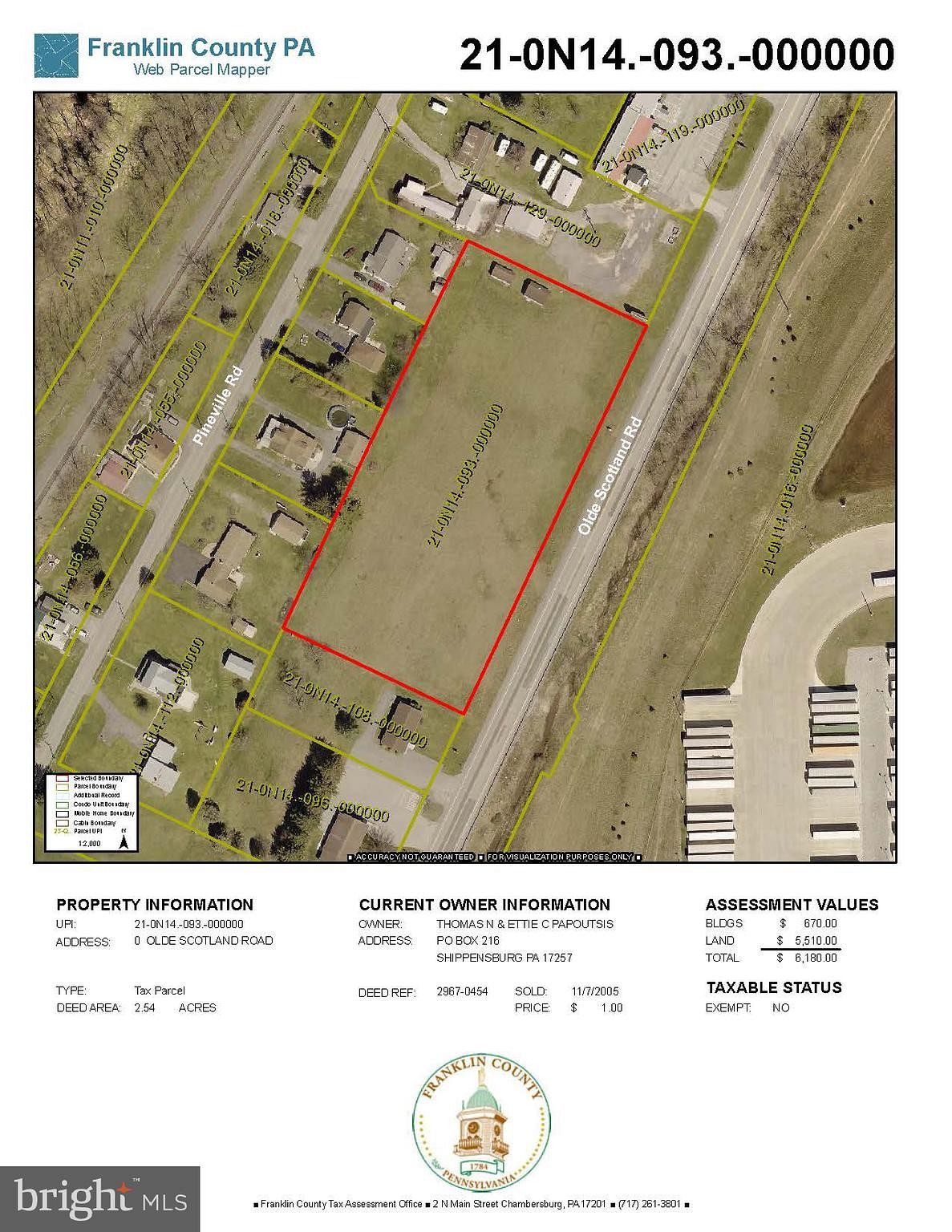 2.6 Acres of Commercial Land for Sale in Shippensburg, Pennsylvania