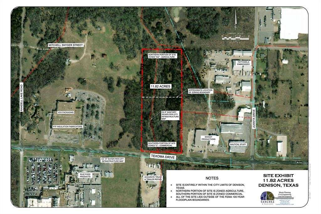 11.8 Acres of Commercial Land for Sale in Denison, Texas