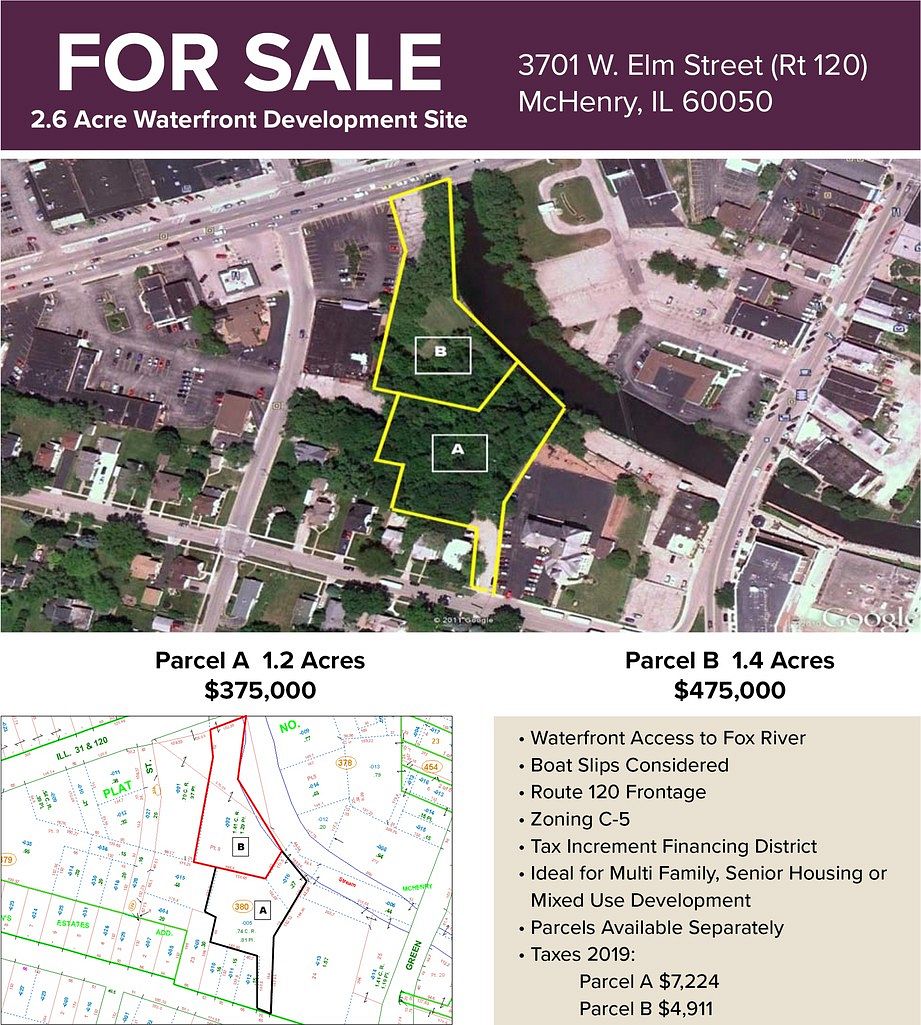1.4 Acres of Commercial Land for Sale in McHenry, Illinois