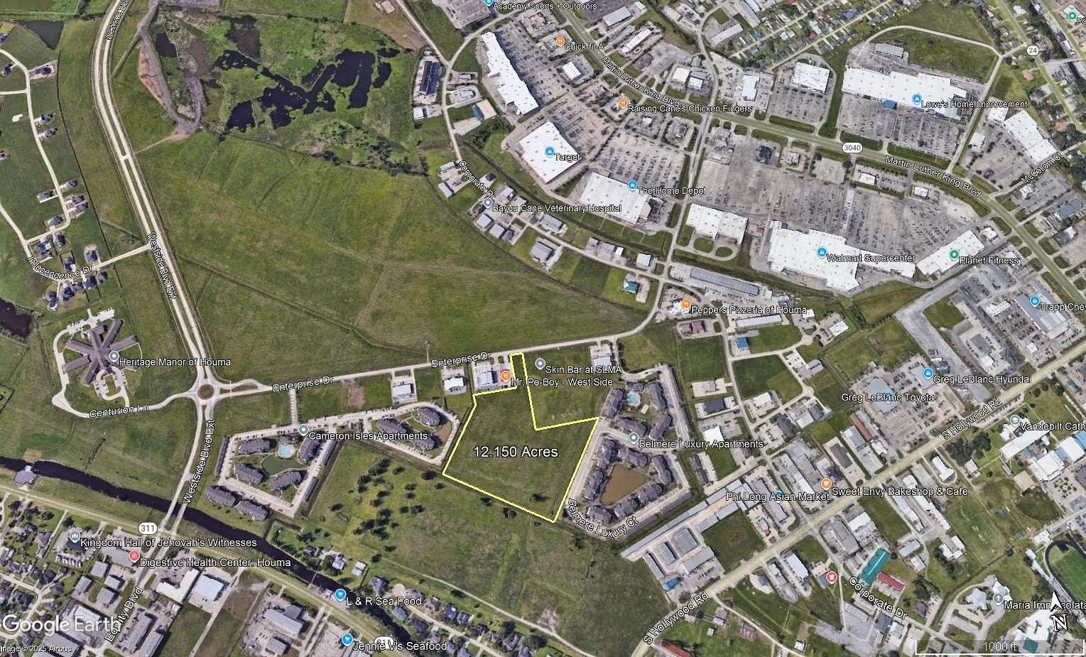 12.2 Acres of Commercial Land for Sale in Houma, Louisiana