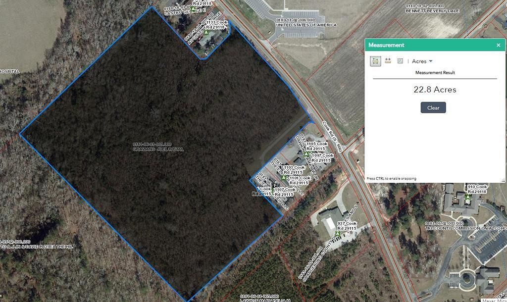 22.6 Acres of Commercial Land for Sale in Orangeburg, South Carolina
